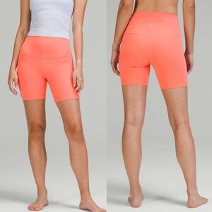 Lululemon Align High-Rise Short 6" Inseam Coral Biker Shorts Pilates Yoga.  14